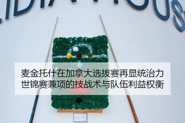麦金托什在加拿大选拔赛再显统治力 世锦赛兼项的技战术与队伍利益权衡